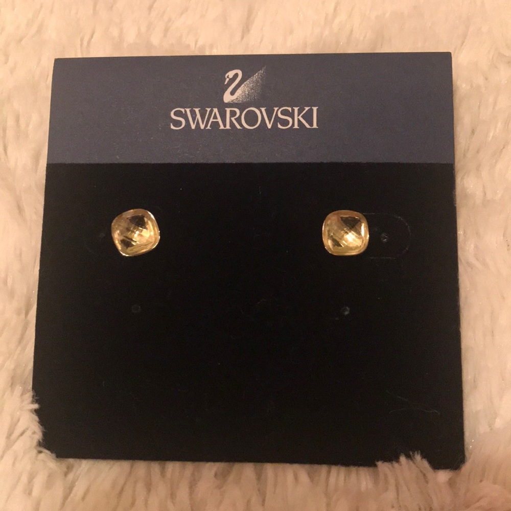 Yellow Swarovski Crystal Earrings